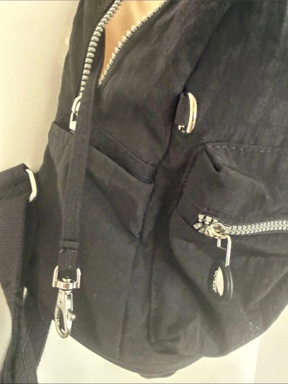 Lily & Drew Black Canvas Mini Backpack – Compact Everyday Bag